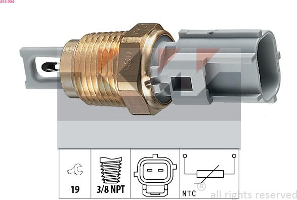 KW 494 004 - Датчик, температура на входящия въздух vvparts.bg