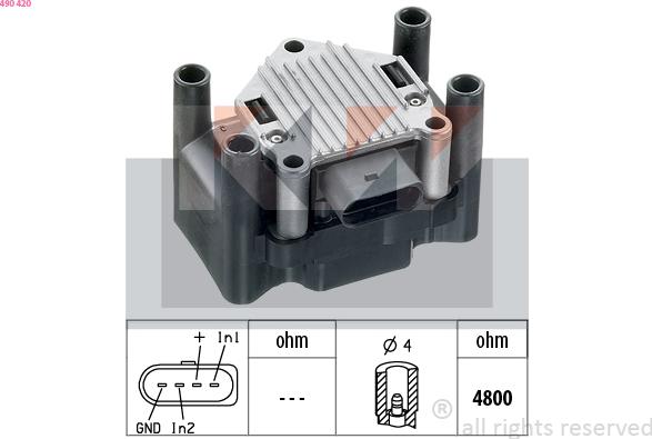 KW 490 420 - Запалителна бобина vvparts.bg