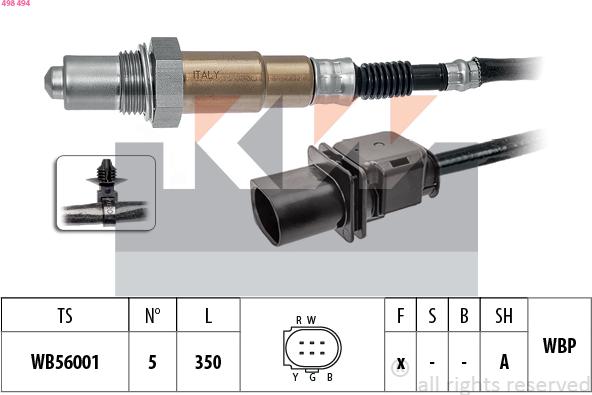 KW 498 494 - Ламбда-сонда vvparts.bg