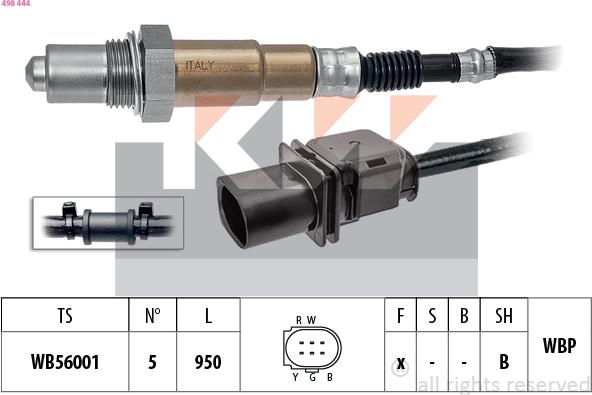 KW 498 444 - Ламбда-сонда vvparts.bg