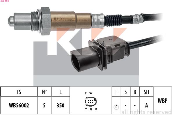 KW 498 464 - Ламбда-сонда vvparts.bg