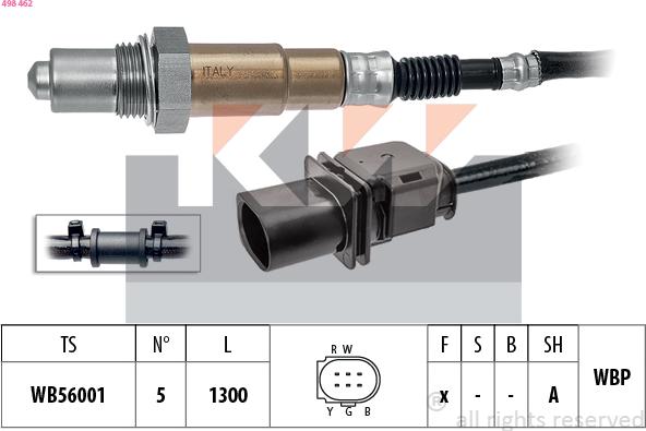 KW 498 462 - Ламбда-сонда vvparts.bg