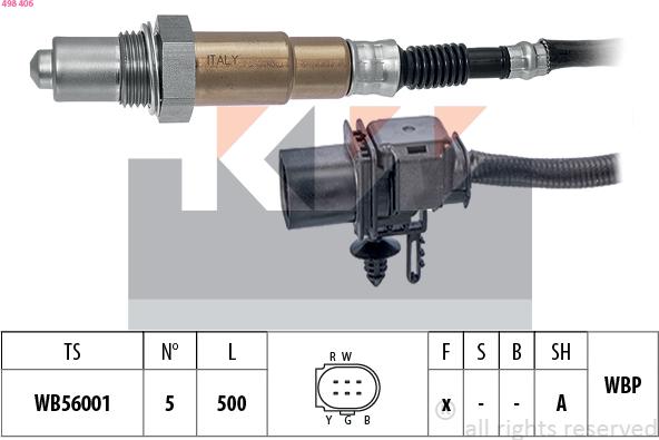 KW 498 406 - Ламбда-сонда vvparts.bg