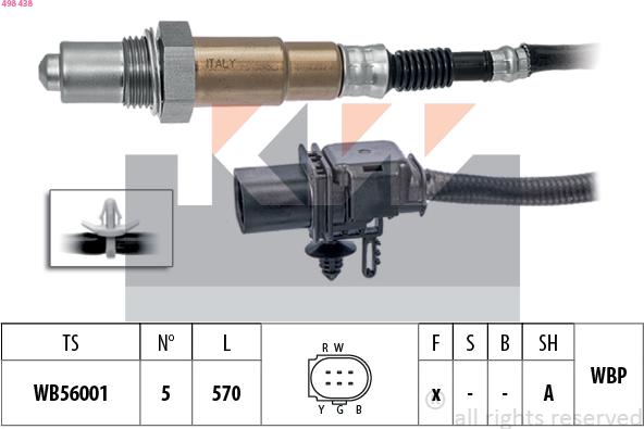 KW 498 438 - Ламбда-сонда vvparts.bg