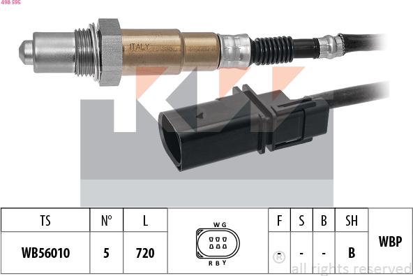 KW 498 595 - Ламбда-сонда vvparts.bg