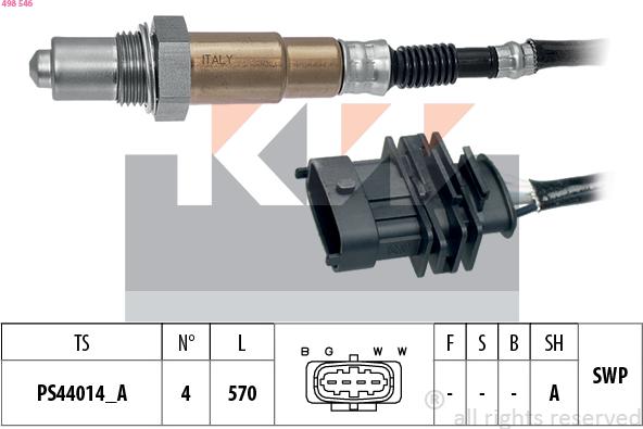 KW 498 546 - Ламбда-сонда vvparts.bg