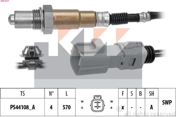 KW 498 557 - Ламбда-сонда vvparts.bg