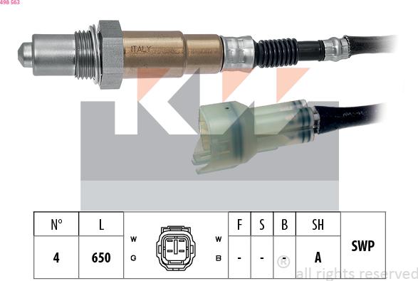 KW 498 563 - Ламбда-сонда vvparts.bg