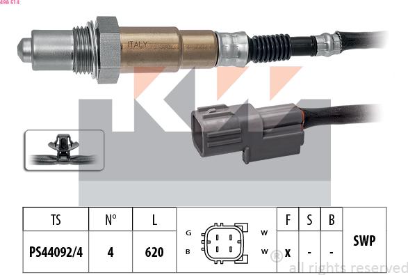 KW 498 514 - Ламбда-сонда vvparts.bg