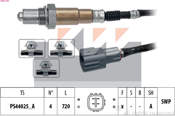 KW 498 530 - Ламбда-сонда vvparts.bg