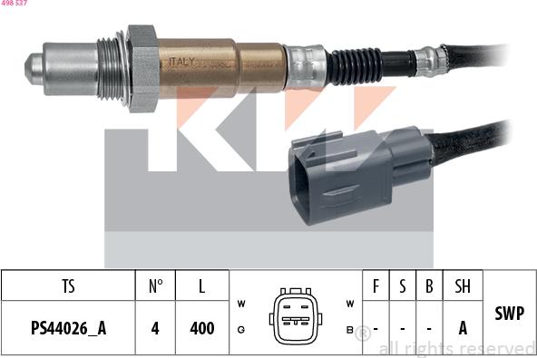 KW 498 537 - Ламбда-сонда vvparts.bg