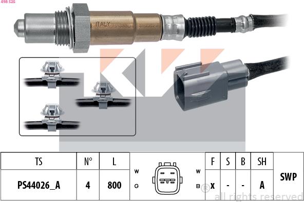 KW 498 525 - Ламбда-сонда vvparts.bg