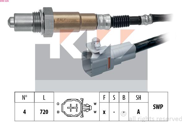 KW 498 526 - Ламбда-сонда vvparts.bg