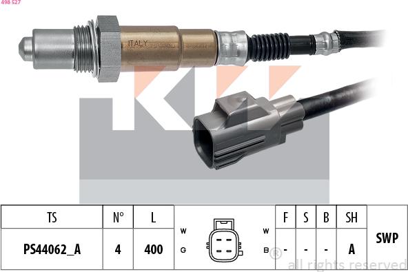 KW 498 527 - Ламбда-сонда vvparts.bg