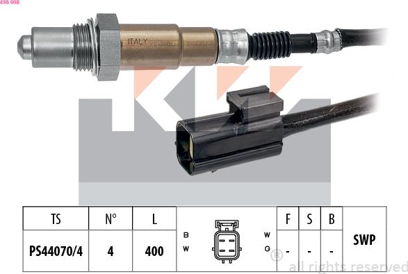 KW 498 098 - Ламбда-сонда vvparts.bg