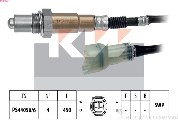 KW 498 093 - Ламбда-сонда vvparts.bg