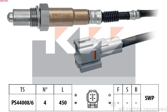 KW 498 092 - Ламбда-сонда vvparts.bg