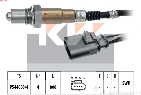 KW 498 199 - Ламбда-сонда vvparts.bg