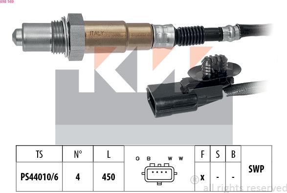 KW 498 169 - Ламбда-сонда vvparts.bg