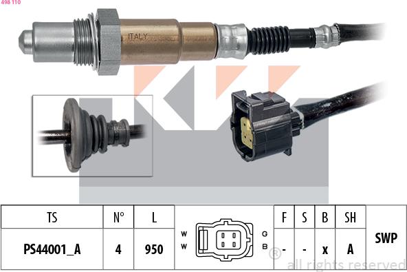 KW 498 110 - Ламбда-сонда vvparts.bg