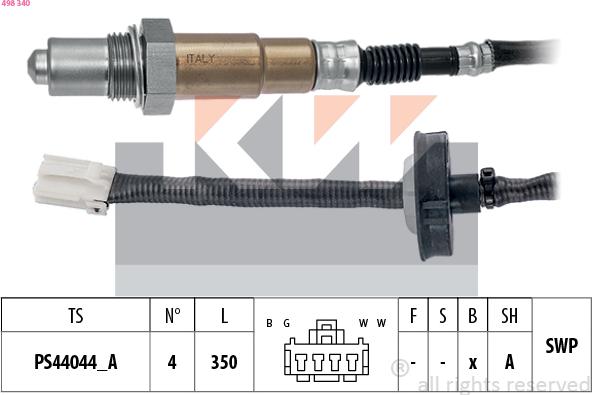 KW 498 340 - Ламбда-сонда vvparts.bg