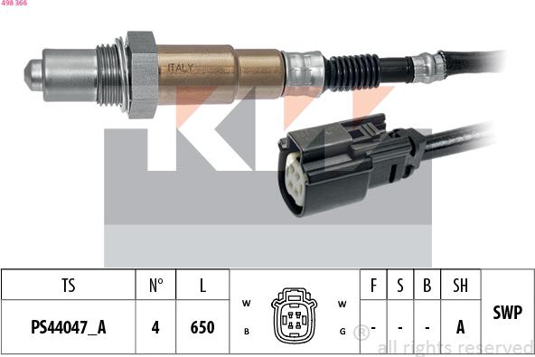 KW 498 366 - Ламбда-сонда vvparts.bg