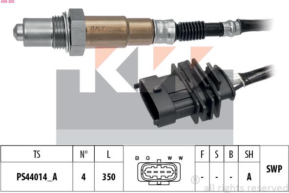 KW 498 305 - Ламбда-сонда vvparts.bg