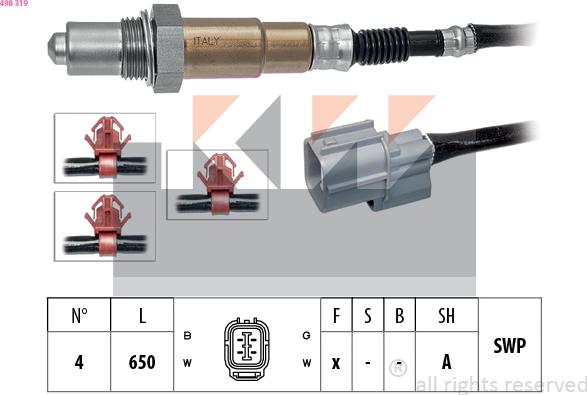 KW 498 319 - Ламбда-сонда vvparts.bg