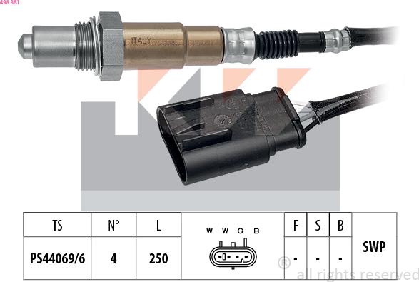 KW 498 381 - Ламбда-сонда vvparts.bg