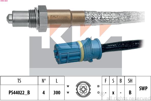 KW 498 383 - Ламбда-сонда vvparts.bg