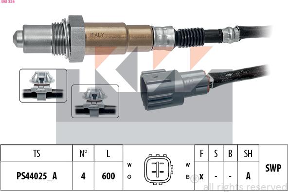 KW 498 338 - Ламбда-сонда vvparts.bg