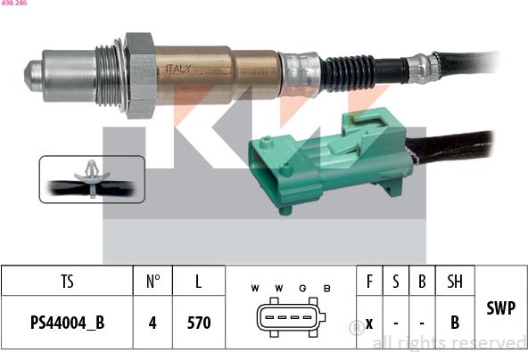 KW 498 246 - Ламбда-сонда vvparts.bg