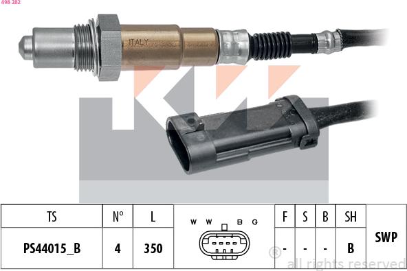 KW 498 282 - Ламбда-сонда vvparts.bg