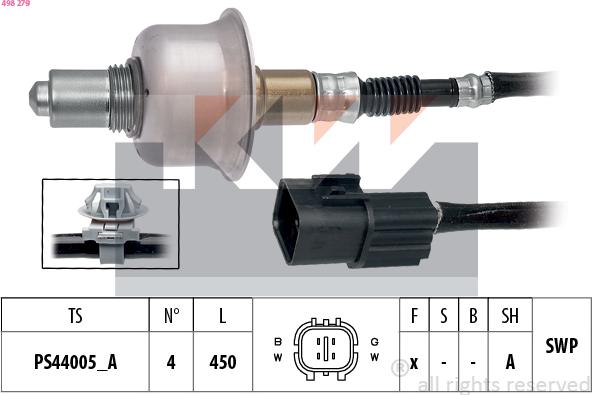 KW 498 279 - Ламбда-сонда vvparts.bg