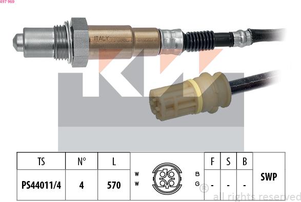 KW 497 969 - Ламбда-сонда vvparts.bg