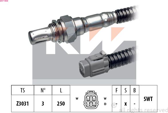 KW 497 909 - Ламбда-сонда vvparts.bg