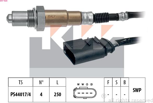 KW 497 920 - Ламбда-сонда vvparts.bg