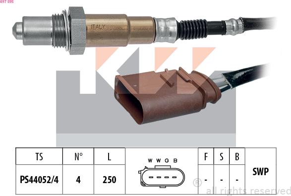 KW 497 595 - Ламбда-сонда vvparts.bg