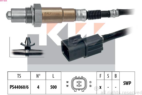 KW 497 658 - Ламбда-сонда vvparts.bg