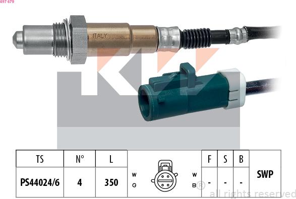 KW 497 679 - Ламбда-сонда vvparts.bg