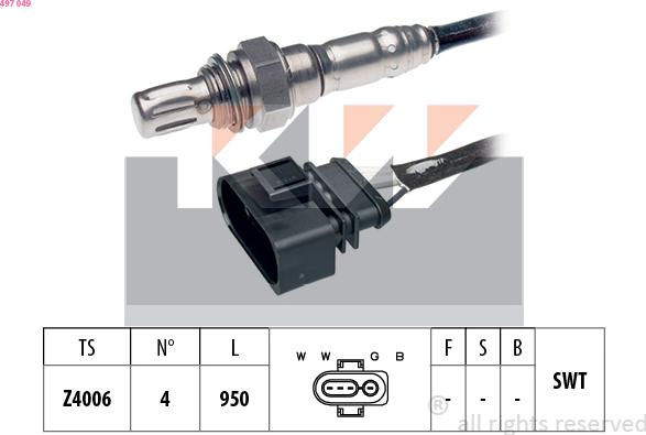 KW 497 049 - Ламбда-сонда vvparts.bg