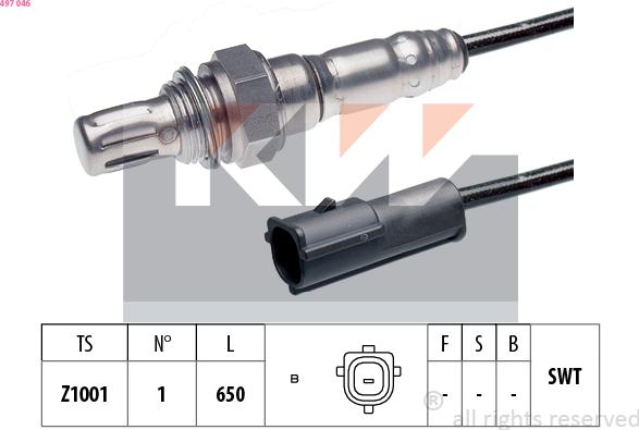 KW 497 046 - Ламбда-сонда vvparts.bg