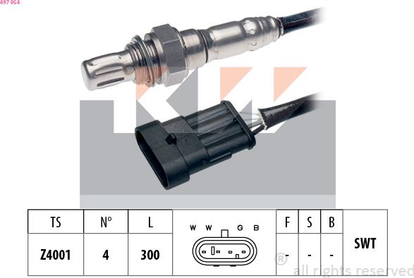 KW 497 054 - Ламбда-сонда vvparts.bg