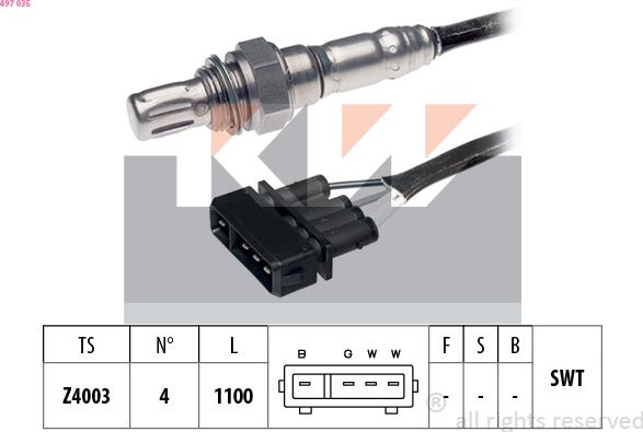 KW 497 035 - Ламбда-сонда vvparts.bg