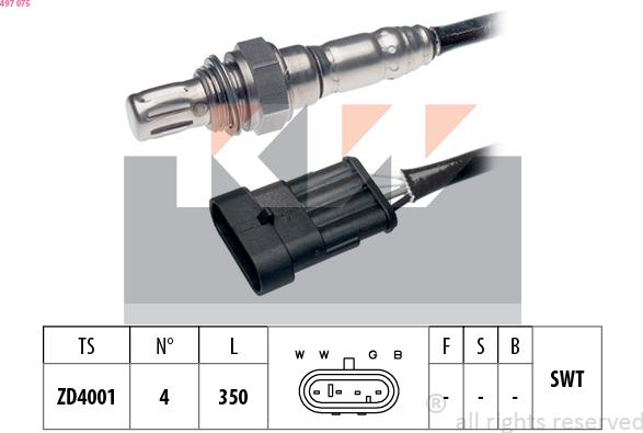 KW 497 075 - Ламбда-сонда vvparts.bg