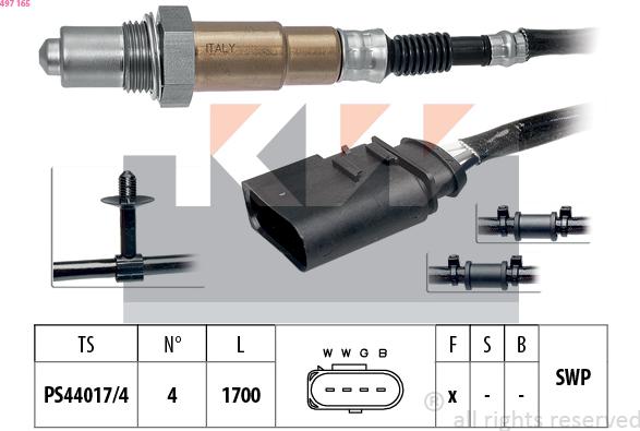 KW 497 165 - Ламбда-сонда vvparts.bg