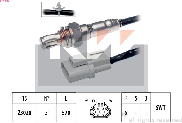 KW 497 398 - Ламбда-сонда vvparts.bg