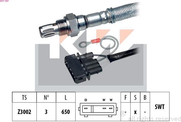 KW 497 347 - Ламбда-сонда vvparts.bg