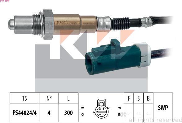 KW 497 319 - Ламбда-сонда vvparts.bg