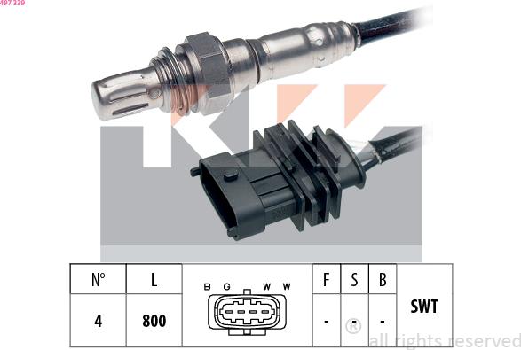 KW 497 339 - Ламбда-сонда vvparts.bg